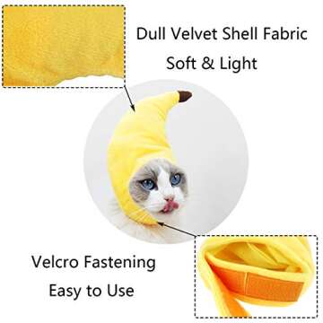 Vehomy Pet Halloween Banana Hat for Pets - Adjustable & Cute