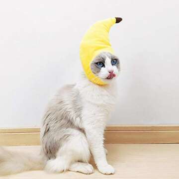 Vehomy Pet Halloween Banana Hat for Pets - Adjustable & Cute