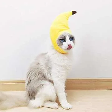 Vehomy Pet Halloween Banana Hat for Pets - Adjustable & Cute