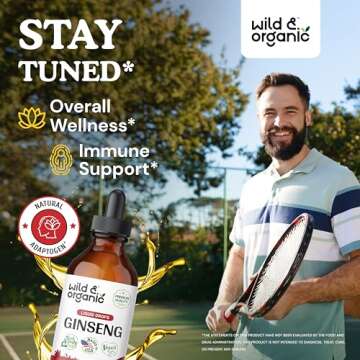 Wild & Organic Korean Panax Ginseng Extract Liquid - Red Ginseng Root Supplement for Overall Well-Be...