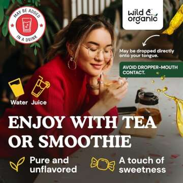 Wild & Organic Korean Panax Ginseng Extract Liquid - Red Ginseng Root Supplement for Overall Well-Being - Immune Support Drops - Vegan, Sugar & Alcohol-Free Tincture - 4 fl oz