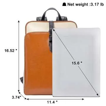 CLUCI Leather Backpack for Women - Large Capacity Laptop Bag