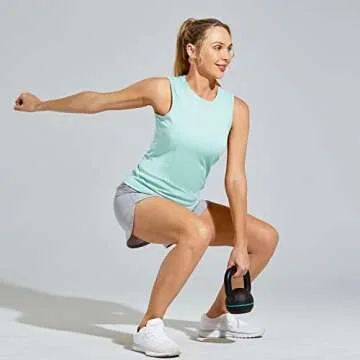 MIER Women's Sleeveless Workout Shirts UPF 50 Sun Protection Running Gym Tank Top Dry Fit Exercise Tennis Muscle Tee