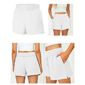 SUNBS 3 Pack Womens Sweat Shorts Casual Lounge Cotton Trendy Summer Running High Waisted Athletic Clothes 3 Pack: Black&Grey&White M