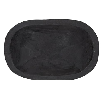Elegant 12 x 7.5-Inch Black Paulownia Dough Bowl