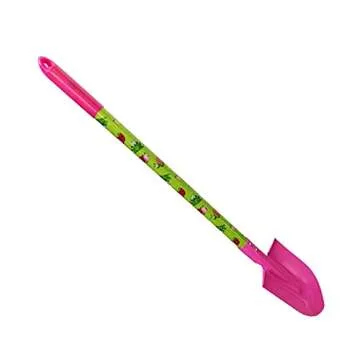 MTB Supply Kids Garden Tool Set with Child Safe Shovel, Rake, Hoe and Leaf Rake– 4 Pieces Kids Gardening Tool Kit with Pink Head and Long Wood Handles…