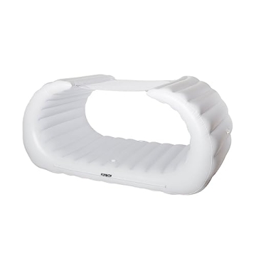FUNBOY Giant Inflatable Luxury Bali Lounger Cabana Pool Float in White, Floating Bed, Two Cup Holder...