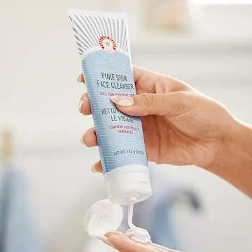 First Aid Beauty - Pure Skin Face Cleanser, Effectively Removes Makeup, Dirt, & Impurities, Gentle Cleanser Leaves Skin Soft & Supple, Safe for Sensitive Skin, Fragrance Free, 5 oz + Travel Size, 2ct