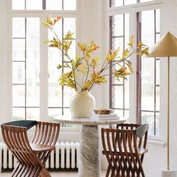 Afloral Cream Glossy Ceramic Vase for Home Decor 10.5 inches