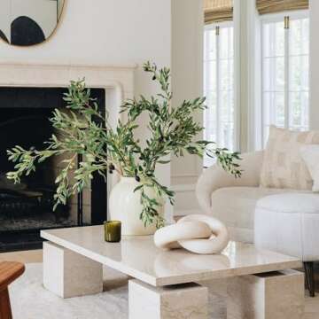 Afloral Cream Glossy Ceramic Vase for Home Decor 10.5 inches