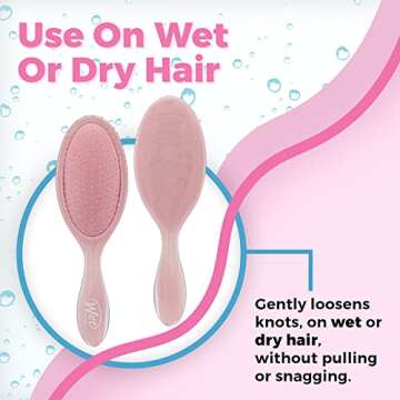 Wet Brush Original Detangler Hair Brush - Natural Marble, Dusty Rose - Comb for Women, Men and Kids - Wet or Dry - Natural, Straight, Thick and Curly Hair - Pain-Free for All Hair Types