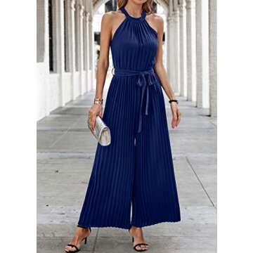 KIRUNDO Women Summer Halter Neck One Piece Jumpsuit