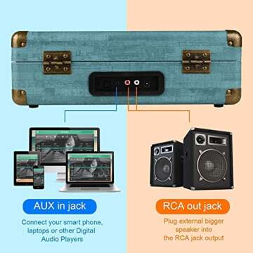 Vintage Bluetooth Vinyl Record Player with Stereo Speakers
