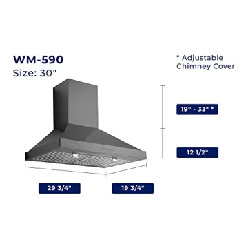Hauslane 30" WM-590 Chef Series Wall Mount Fan