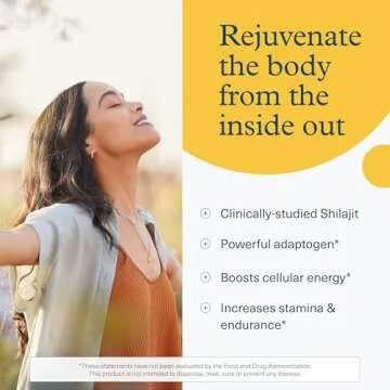 Youtheory Shilajit - 500 mg Shilajit Capsules - Energy Supplement - Supports Stamina & Endurance - Gluten, Dairy & Soy Free - 60 Vegetarian Capsules