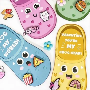 Thigreact Kids Valentines Cards with Charms for Parties