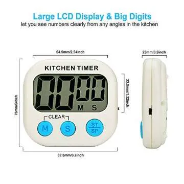 AIYEGO Digital Kitchen Timer with Loud Alarm and Display
