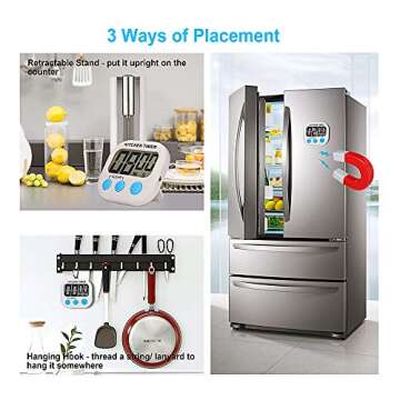 AIYEGO Digital Kitchen Timer with Loud Alarm and Display