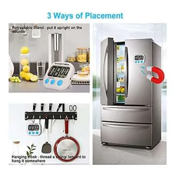 AIYEGO Digital Kitchen Timer with Loud Alarm and Display