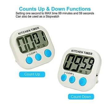 AIYEGO Digital Kitchen Timer with Loud Alarm and Display