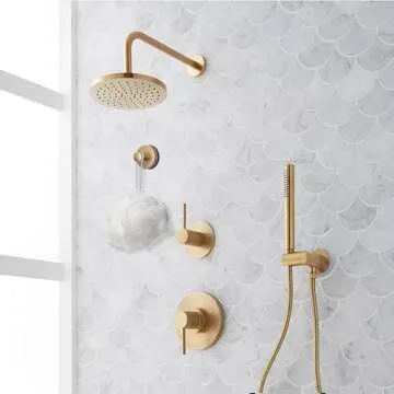 Suction Cup Hooks for Shower, Bathroom, Glass Door, Mirror, Tile - Loofah, Towel, Coat, Robe for Hanging up to 15 lbs – Brushed Gold, Matte Chrome Nickel, Black - 2 pack (Brushed Gold)