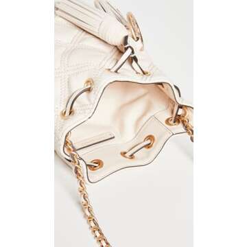 Tory Burch Women's Fleming Soft Mini Bucket Bag, New Cream, Off White, One Size