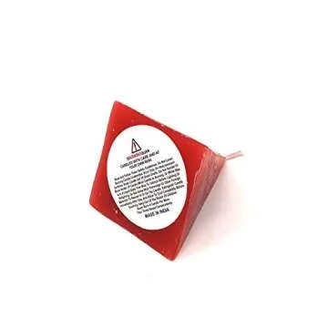 Pine Pentagram Decorative Colored Pyramid Candle for Wicca, Hoodoo and Pagan Spell Rituals (Red)