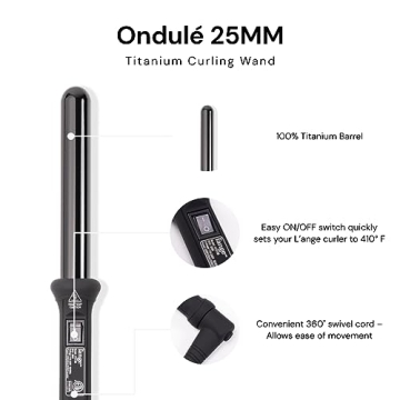 L'ANGE HAIR Ceramic Curling Wand for Frizz-Free Waves