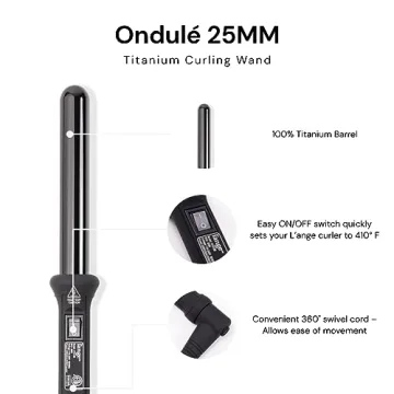 L'ANGE HAIR Ceramic Curling Wand for Frizz-Free Waves