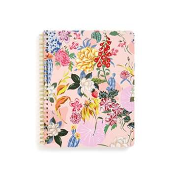 ban.do Women's Black Ink Pen Set of 3 and Mini Notebook with 160 pages, garden party
