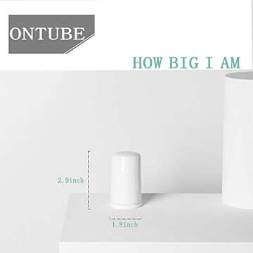 ONTUBE Ceramic Toothpick Holder with Lid,Toothpick Dispenser for Home, Easy To Clean Set of 2, White