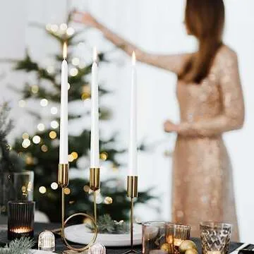 4 Pack White Taper Candles - Taper Candles 10 Inch Dripless, Smokeless & Unscented - 8 Hours Long Burning - Hand Poured Tall Candlesticks - Ideal for Weddings, Dinner Parties, and Home Decor