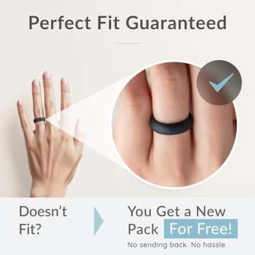ThunderFit Women’s Silicone Engagement Rings - Flexible Stylish Bands