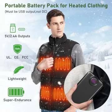 GrnOas.E Power Bank 10000mAh,22.5W Max Portable Charger with Built in Cables，4 Outputs 2 Inputs External Phone Charger,5V/3A Fast Charging Travel Charger for iPhone Android iPad,Heating Vests and etc