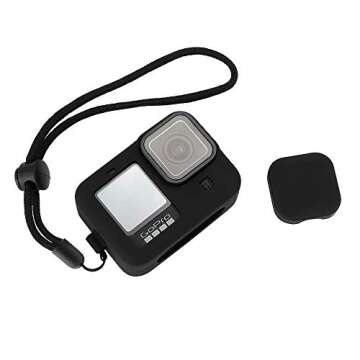 YSTFLY Portable Protective Carry Case for GoPro Hero 9,Silicone Protective Cover Sleeve + Screen Protector for GoPro Hero 9 Black