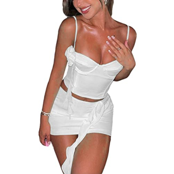 Charming Y2K Ruffle Mesh 2 Piece Skirt Set for Women