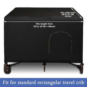 LLYWCM Crib Blackout Cover for Pack N Play - Travel Crib Cover, Breathable Baby Netting Cover/Tent for Indoor or Outdoor Portable Stretchy Blackout Tent, Net Curtains