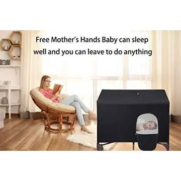 LLYWCM Crib Blackout Cover for Pack N Play - Travel Crib Cover, Breathable Baby Netting Cover/Tent for Indoor or Outdoor Portable Stretchy Blackout Tent, Net Curtains