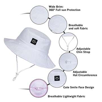 Toddler Sun Hat Beach Bucket hat for Girls 0-6 Months