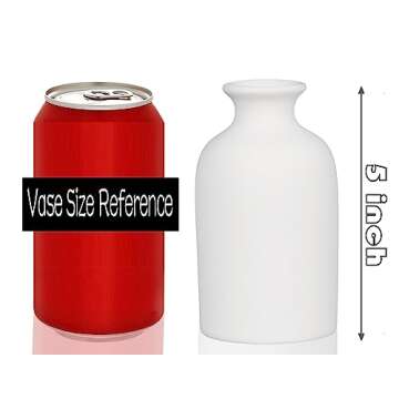 Ceramic White Small Vase, Dry Flower Vases Minimalism Style for Modern Table Shelf Home Decor, Fit f...