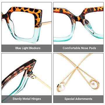 Zeelool Chic Oversized Blue Light Blocking Glasses