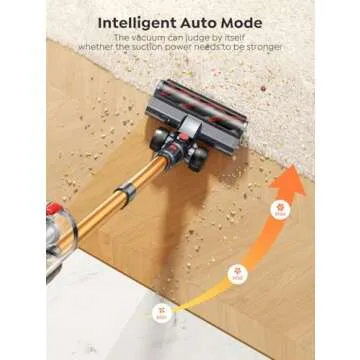SMOTURE Cordless Vacuum Cleaner, 450W 40KPA UP to 55 Mins Self-Standing Vacuum Cleaners for Home, Rechargeable Vacuum Cordless with Automatic Suction for Home Carpet Pet Hair Hardwood Floor