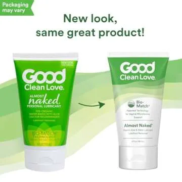 Good Clean Love Almost Naked Organic Water-Based Lube, Personal Lubricant with Aloe Vera, Safe for A...