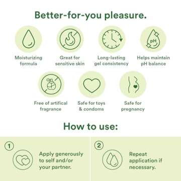Good Clean Love Almost Naked Organic Water-Based Lube, Personal Lubricant with Aloe Vera, Safe for Adult Toys & Condoms, pH-Balanced, Great Valentines Day Gifts for Couples, 95% Organic, 4 Oz
