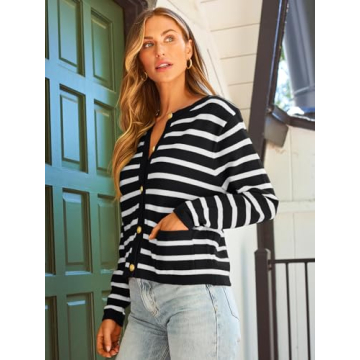 Trendy LILLUSORY Striped Women's Cardigan for Every Occasion