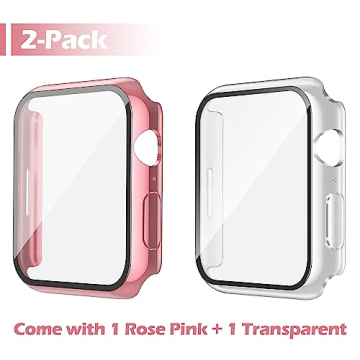 Misxi Waterproof Case for Apple Watch Series 9, 8, 7 - 2 Pack