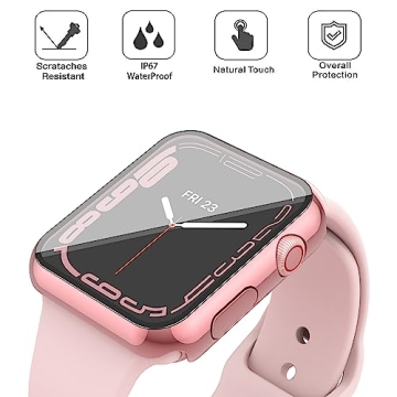 Misxi Waterproof Case for Apple Watch Series 9, 8, 7 - 2 Pack