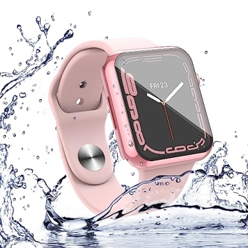 Misxi Waterproof Case for Apple Watch Series 9, 8, 7 - 2 Pack