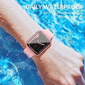 Misxi Waterproof Case for Apple Watch Series 9, 8, 7 - 2 Pack