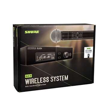 Shure SLXD24/B58 Digital Wireless Microphone System - Includes SLXD2 Handheld Transmitter with BETA 58A Vocal Mic Capsule and SLXD4 Single Channel Rack Mount Receiver | J52 Band (SLXD24/B58-J52)